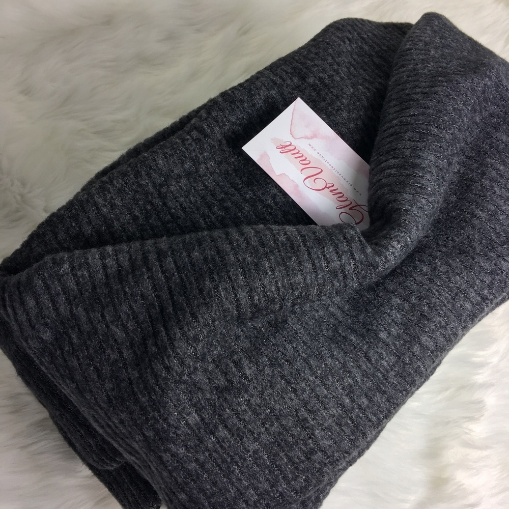 Off Shoulder Brushed Waffle Knit Sweater - Picture 3 of 4